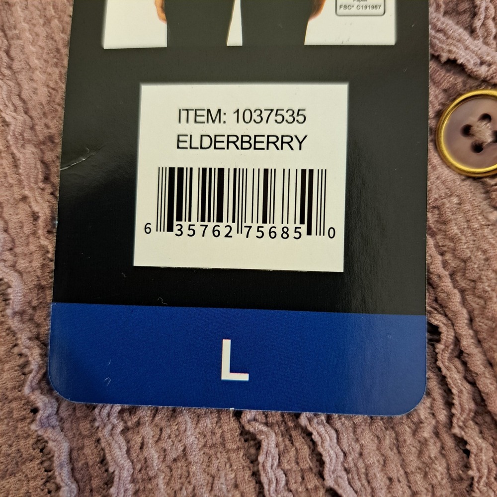 Cable & Gauge Womens Blouse L Elderberry NWT Textured 1766-182 - Picture 10 of 10